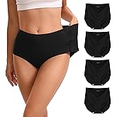 INNERSY Women's Seamless High Waisted Underwear No Show Panties Lightweight Full Coverage Briefs 4-Pack