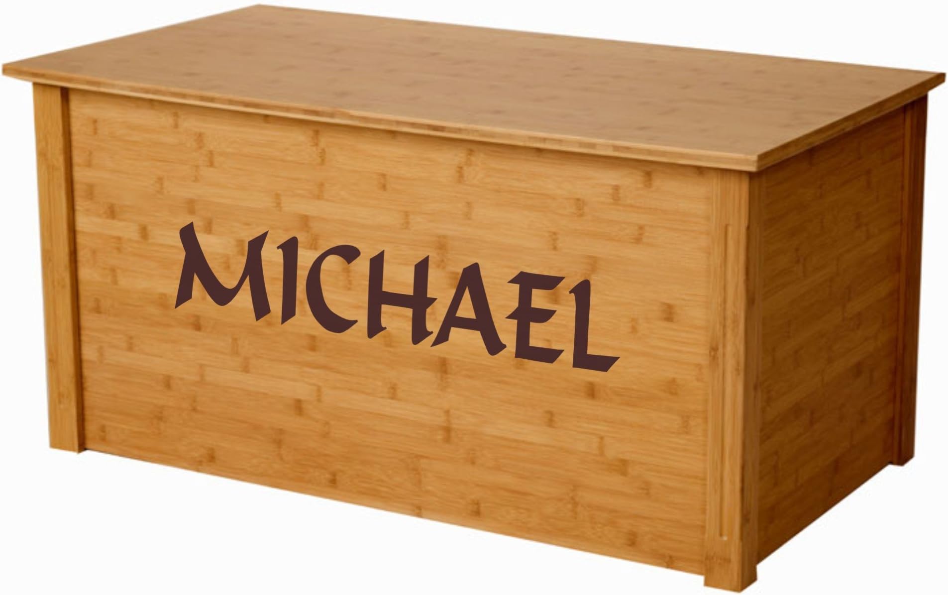 Wood Toy Box, Large Bamboo Toy Chest, Personalized Calligraphy Font, Custom Options (Standard Base)