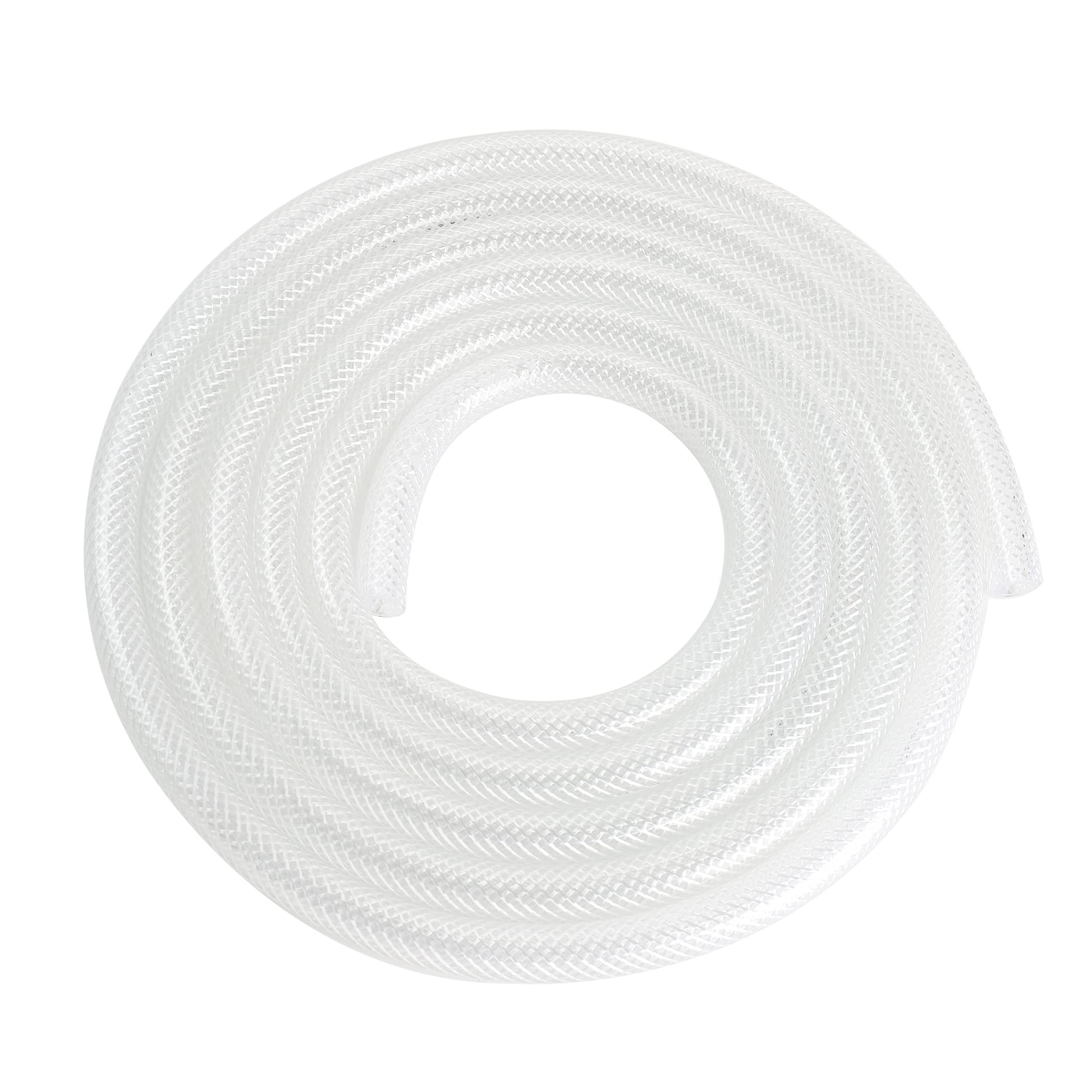 Photo 1 of 3/8’’ ID × 19/32’’ OD - 10 ft Clear Braided Hose Plastic Vinyl Tubing,High Pressure Flexible Reinforced PVC Tube for Transfer Water Air Oil, BPA Free & Non-Toxic