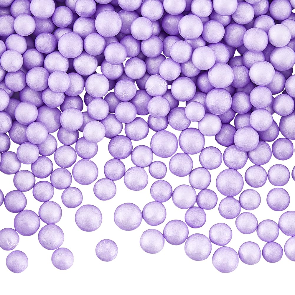 SOFPLATE 1800Pcs Mini Foam Balls Purple Filler Beads Bulk Microfoam Polystyrene Round Weight Stuffed Fillers Decorations Ball Bead Stuffing for Arts DIY Crafts Pillow Party Decor Filling Accessories