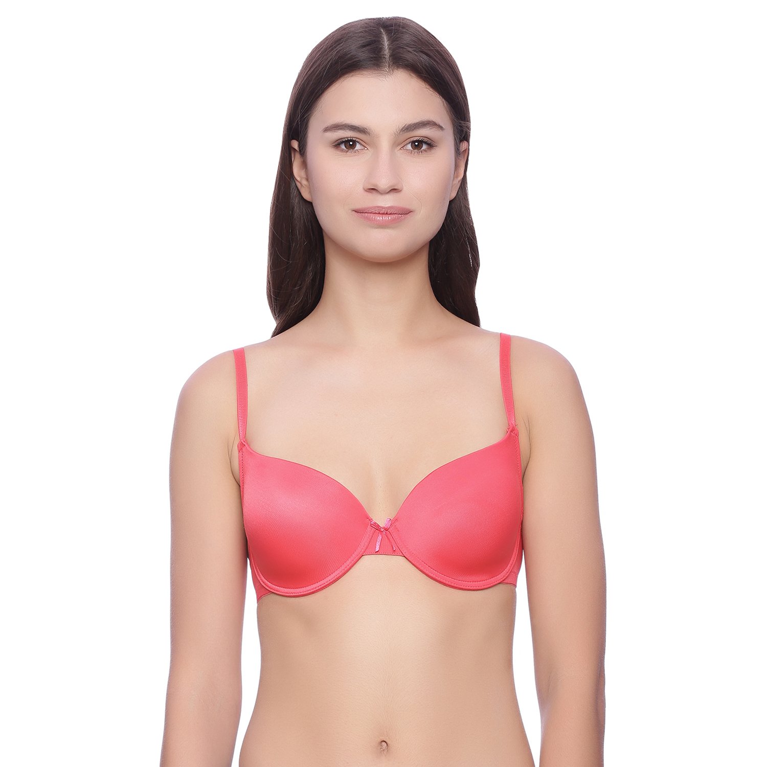 zivame smooth fit mediumcoverage wired t-shirt bra - berry red