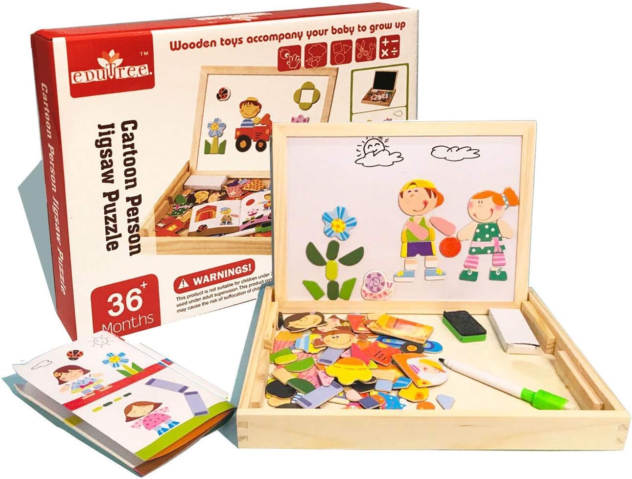 ODDODDY Educational Wooden Toys for Girls Boys Kids Children Toddlers Magnetic Drawing Board Puzzles Games Learning for Age 3 4 5 6 7 8 9 Year Old Gift Idea Birthday Halloween Christmas (kids2): Office Products