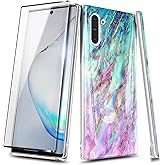 WDHD Designed for Samsung Galaxy Note-10 Case, Marble Nova | with Screen Protector (Maximum Coverage, Flexible TPU Film) | Ultra Slim Thin Glossy Stylish Protective Phone Cover