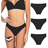 Battewa Leakproof Underwear for Women Low-Waist Bikini Light Incontinence Leak Protection, 20ml Absorbency Washable Reusable High-Cut Hipster Briefs 3Pack (Black, Medium)