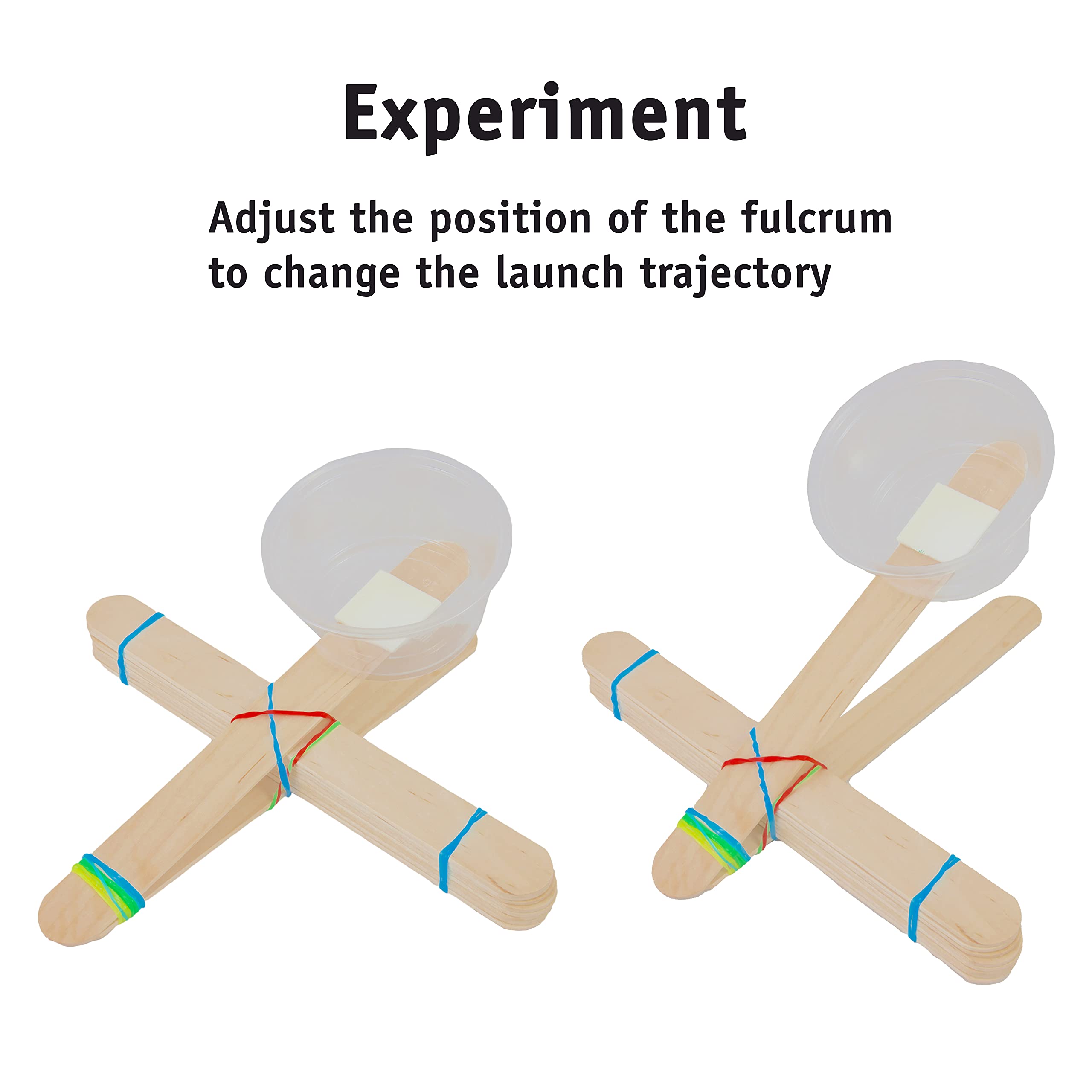 Catapults Kit – Supplies to Build 30 Mini Toy Catapults - Complete Bulk STEM Project Kit for Kids and Classrooms