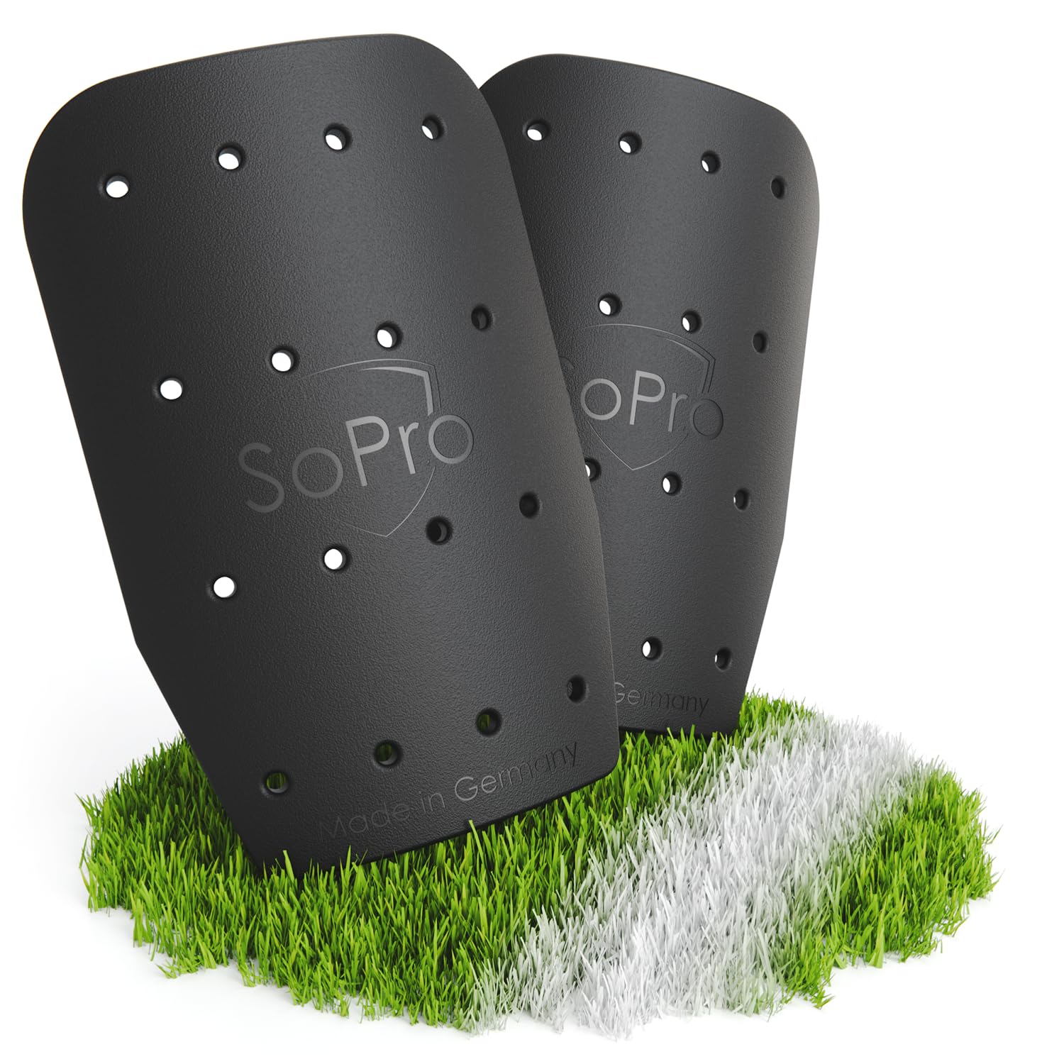 SoPro Mini Shin Guards for Children and Adults – 120 x 80 x 5 mm – Lightweight, Small, Non-Slip and Odourless – No Protection – Children's Football Shin Guards – Made in Germany