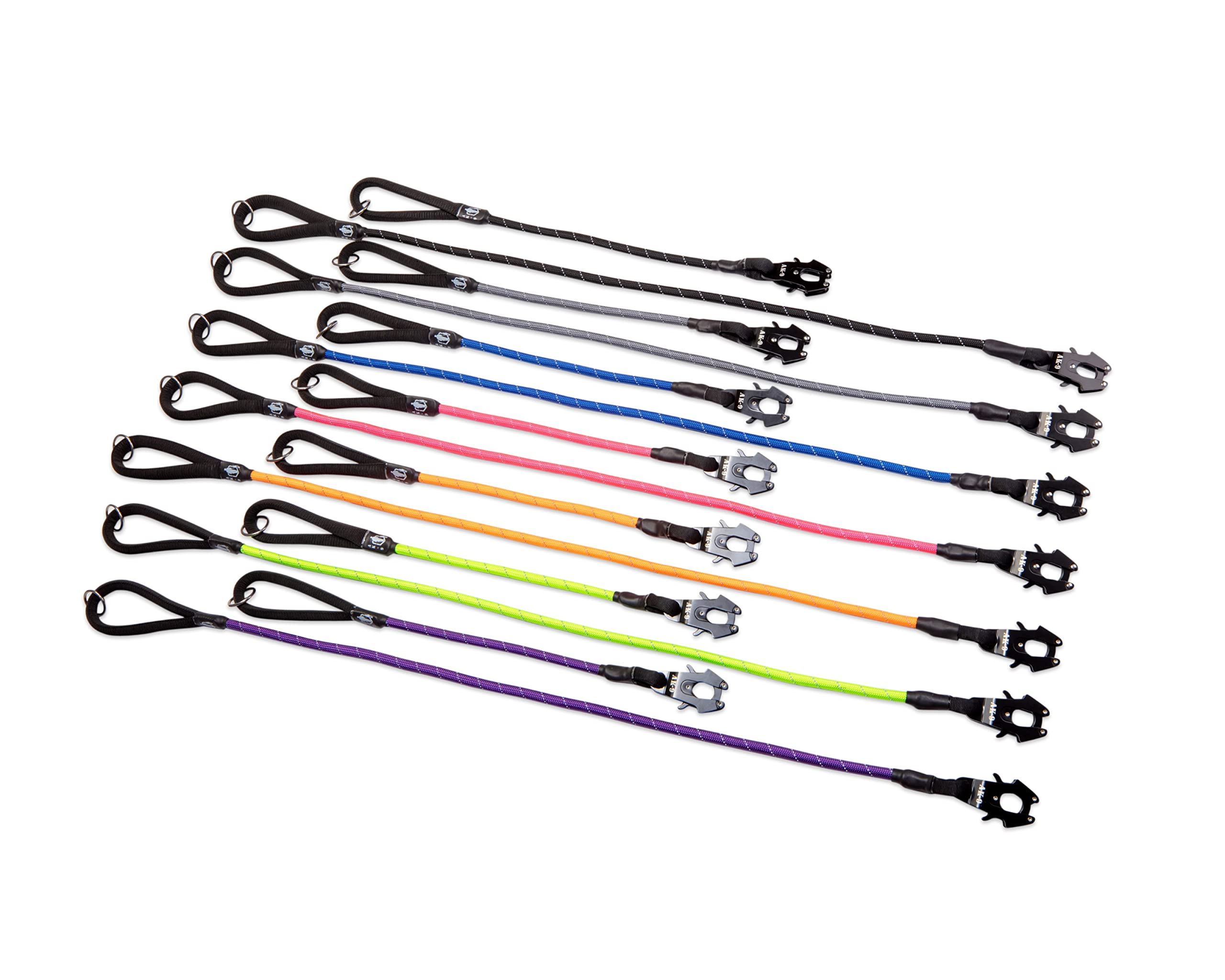 AK-9 Combat Clip Lead | 120cm Long | Heavy Duty Frog Clip with Quick-Release Lock | Ideal for Military Dogs | Padded Handle for Extra Comfort | Purple