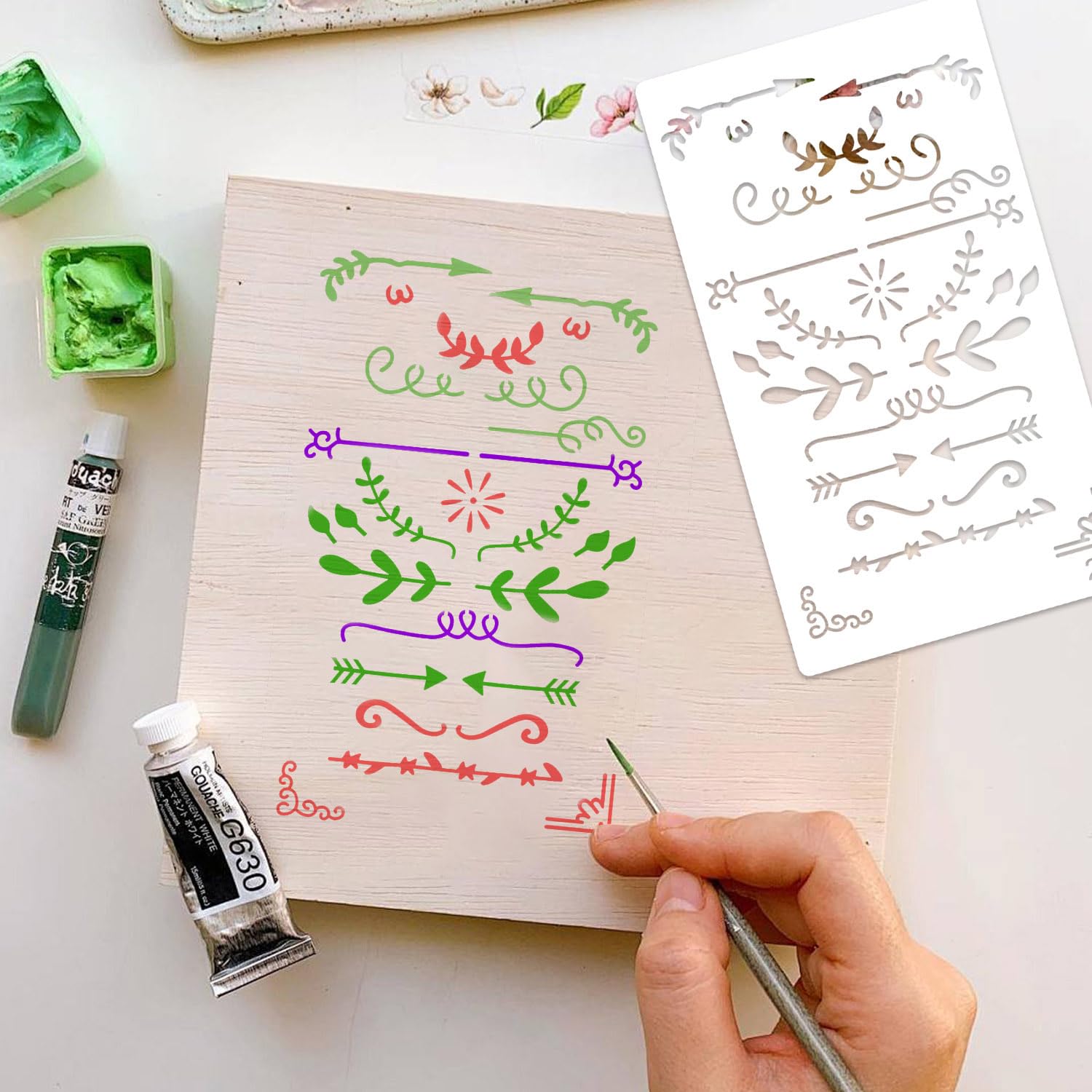 36 Pieces Journal Stencils for Bullet Dot Journaling Notebook Scrapbook, 4 x 7 Inch Planner Stencil DIY Drawing Templates Accessories Supplies Kit for Planners Cards Decorations (Journal)
