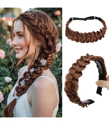 Amazon.com : TOECWEGR Synthetic Hair Braided Headband  display picture 2