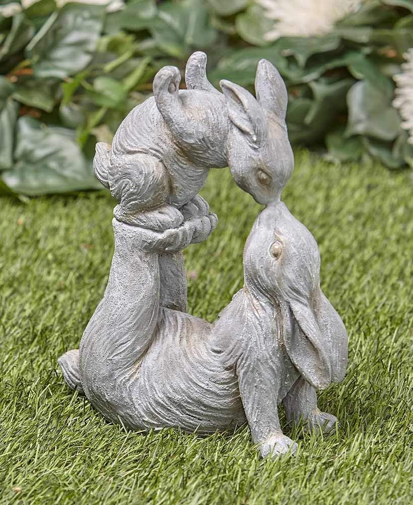 Tamie's Tees And Things Mother Bunny Kissing Her Baby Bunny Easter Statue Yard Decor