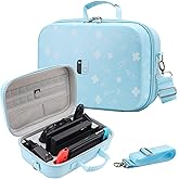 Switch Case Compatible with Nintendo Switch/Switch OLED Model, Portable Full Protection Hard Shell Soft Lining Travel Carrying Storage Case for Switch Console Pro Controller Accessories(Newest Blue)