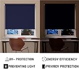 Funky Gadgets Navy Thermal Blackout Roller Blind 90x210 Easy Fit Child Safe view 8
