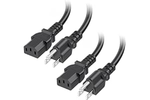 Cable Matters 2-Pack 16 AWG Heavy Duty 3 Prong Computer Monitor Power Cord in 10 Feet (NEMA 5-15P to IEC C13)
