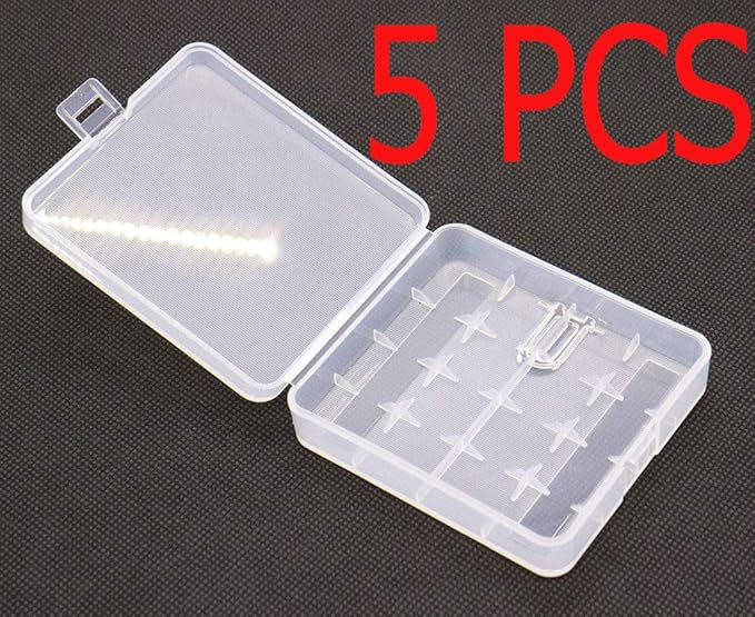 FidgetFidget 5PCS Hard Plastic Case Holder Storage Box 18650 16430 CR123A Battery