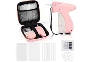 BEVTEE Price Tagging Guns for Clothes (Not Stitch Gun), Retail Price Tag Attacher Guns for Clothing, Includes 5 Needles, 1120 Barbs Fasteners-0.98'' and 1.96'', 50Pcs Price Tags, 1 Hard EVA Bag(Pink)