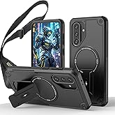 CCSmall for Samsung Galaxy A16 5G Case Crossbody Strap with Kickstand, Military Grade Armor Protection with Shoulder Lanyard Phone Cover Case for Samsung A16 5G DJ Black
