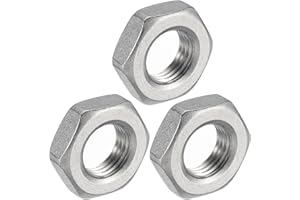 uxcell 3Pcs Cast Pipe Fitting Hex Locknut, 304 Stainless Steel Hex Lock Nut PT 1/4" Female Thread for Plumbing Fixed, Water B