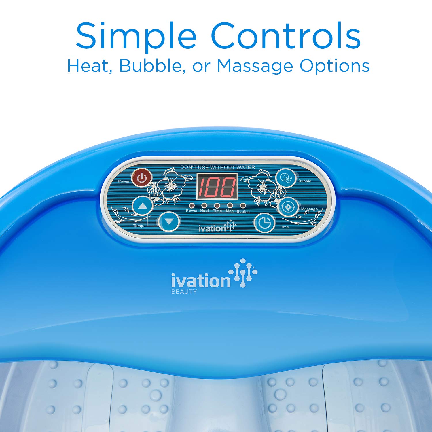 Ivation Foot Spa Massager - Heated Bath, Automatic Massage Rollers, Vibration, Bubbles, Digital Adjustable Temperature Control, 3 Pedicure Attachments: Beauty