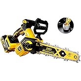 8 inch Chainsaw for Dewalt 20V MAX Battery, 2026 Upgraded Cordless Brushless Pruning Chainsaw with Oiling System & Chain Brake, Battery Powered for Wood Cutting (4.0Ah Battery Included)