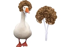 NCOZWO Cute Funny Brown Big Goose Curly Hair Exploding Head Wigs Chook Hamster Wig Porch Goose Synthetic Wig for Lawn Garden Outdoor Decor Pet Accessories for Halloween Christmas Eve Festival Parties