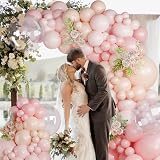 Netnology Pink Balloon Arch Kit 122pcs Pastel Nude Pink Garland 18in view 5