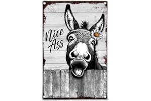 Nice Ass Donkey Metal Sign Funny Farmhouse Wall Art Retro Tin Poster Vintage Bathroom Bar Home Decor Lovers Rustic Decoration