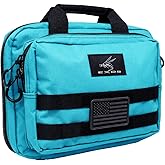 Exos Double Pistol Case - Tactical Double Soft Pistol Gun Bag - Handgun Carrying Case with Compartments - Hand Gun Storage Bag with MOLLE Webbing and Padded Interior