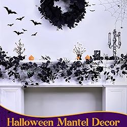 2 Pack 6 Ft Halloween Black Garland Maple Leaf