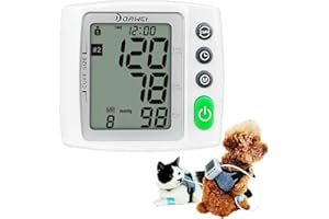 Wearable Pet Blood Pressure Monitor for Cats & Dogs, Automatic Oscillometric Veterinary BP & Heart Rate Monitor, 3 Adjustable