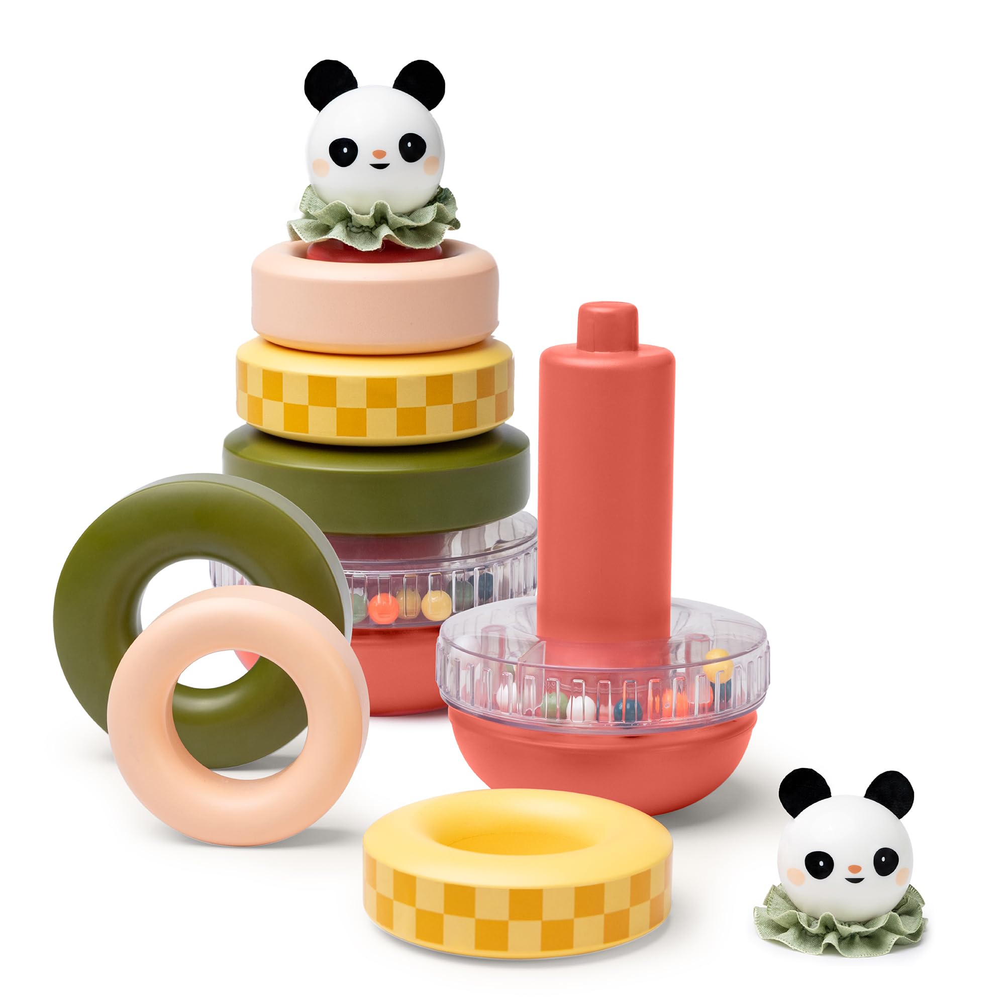 Taf Toys Stack-a-Panda | Baby Stacking Toy with Colourful Plastic Rings, BPA-Free Baby Stacker Toy | Develops Motor Skills & Coordination | Sensory Toy for Babies 9 Months+