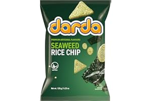Darda Seaweed Rice Chips- Air-Popped Crispy Rice Chip Snacks with Korean Savory Seaweed Flavor, Low-Calorie Ksnack, Non-Fried, Zero Cholesterol, Light & Crunchy Snack Packs (4.23oz)