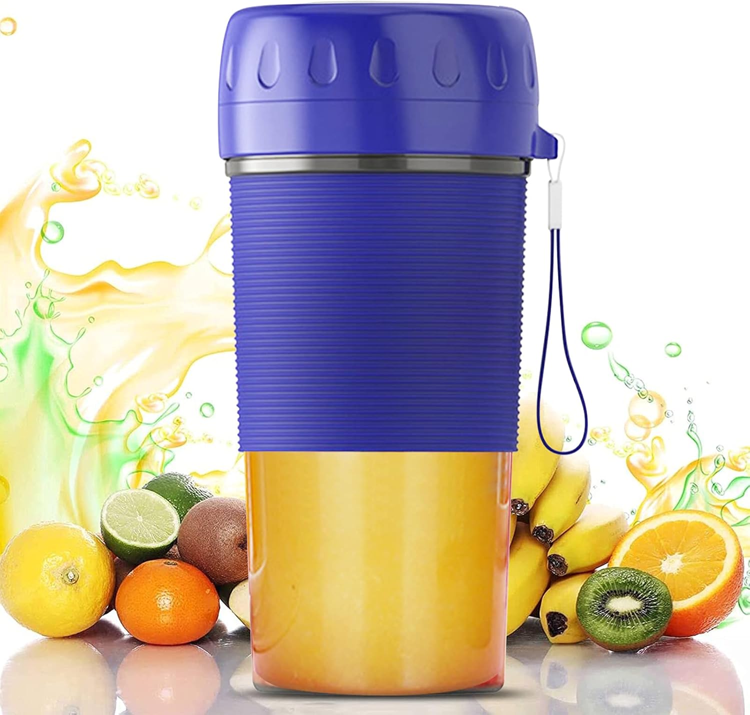 Portable Blender, Personal Blender with BPA Free Tritan Blender Bottles, USB Rechargeable Blenders for Shakes and Smoothies, 300ML Fruit Juicer One-handed, Useful&Convenient, Home&Office&Library&Gym