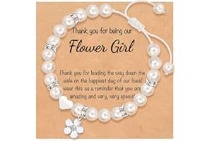SKIRIFLA Flower Girl Proposal Bracelet,Thank You for Being Our Flower Girl Bridesmaid Wedding Gifts With Jewelry Box
