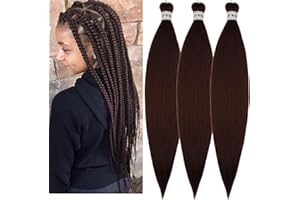 Leticia Chocolate Brown Braiding Hair Pre stretched Kanekalon Braiding Hair Hair Extensions