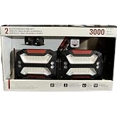 Solar Rechargeable Worklights, 3000 Lumens, 3 Color Temperatures, Magnetic, USB-C, 360&deg; Adjustable Stand, 2-Pack