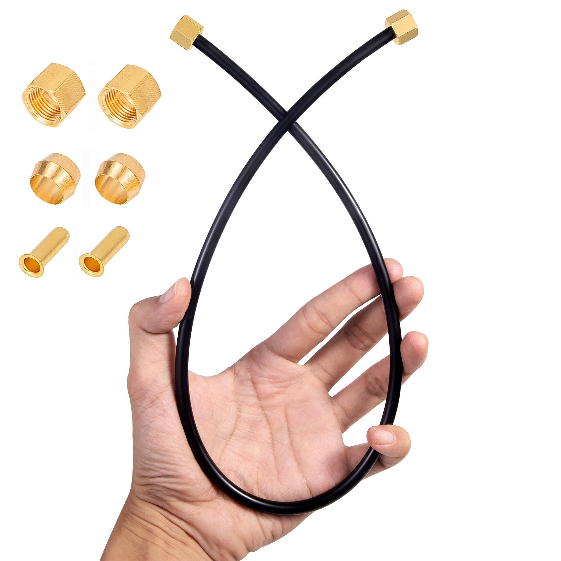 Photo 1 of Breezliy 1/4inch Air Compressor Unloader Tube Kit,Compatible Air Compressor Tube Unloader Hose 15",Contains ferrule/inserts/nuts