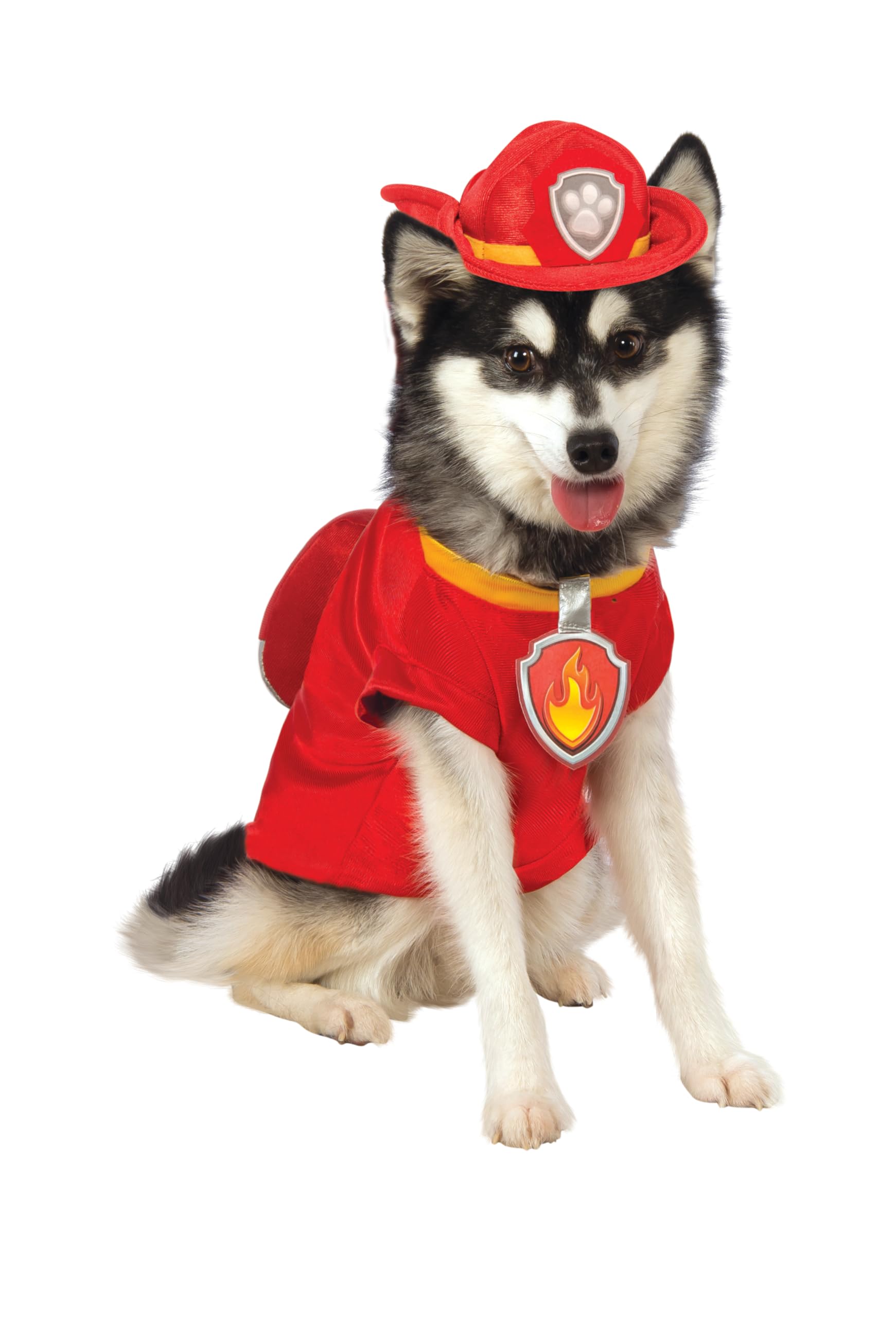 Official Rubie's Paw Patrol Marshall Pet Dog Costume, Size: Large Neck to Tail 22 inch, Chest 20 inch