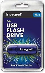 Integral 16GB Evo USB Flash Drive - Blue Translucent Case - PC Mac Compatible