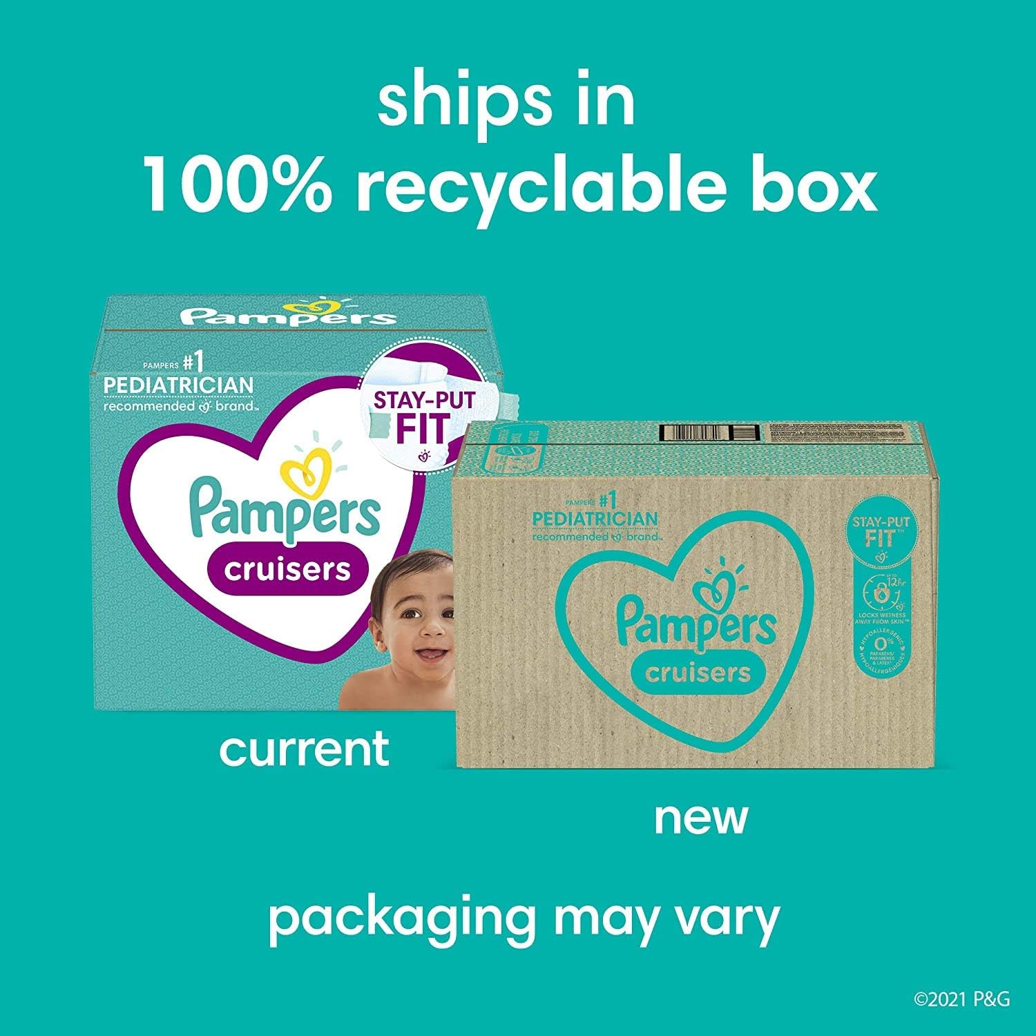 Diapers Size 6, 108 Count - Pampers Cruisers Disposable Baby Diapers, ONE MONTH SUPPLY (Packaging May Vary): Health & Personal Care