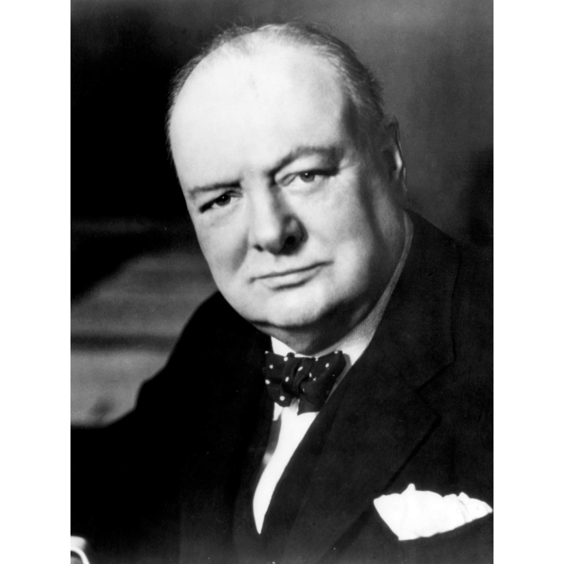 Prime Minister UK Winston Churchill Photo Premium Wall Art Canvas Print 18X24 Inch