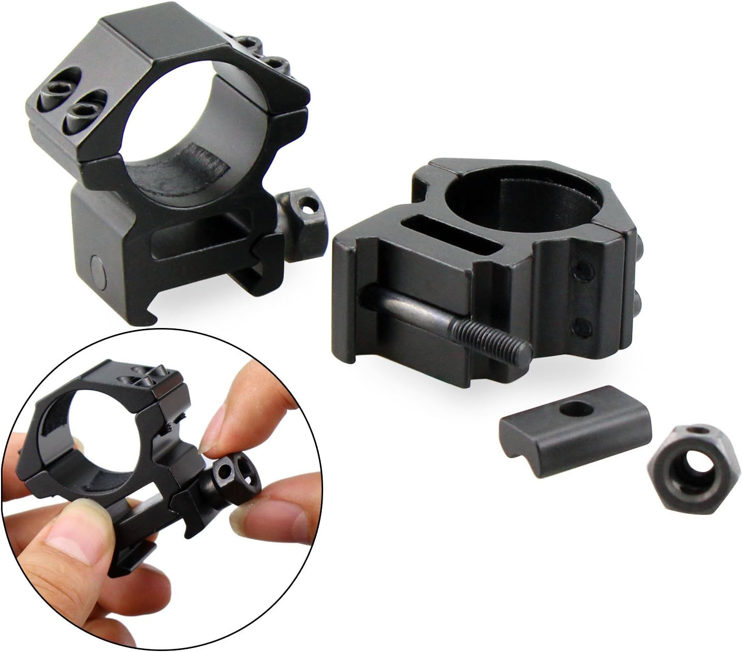 Modkin Rifle Scope Rings, Medium Profile Scope Mounts for Picatinny/Weaver Rail (1 inch, Set of 2) : Sports & Outdoors