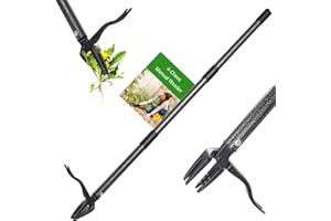 Weed Puller Tool, Heavy Duty 60" Stand Weed Puller with 4-Claw Steel Head, Uprooting Dandelion Removal Gardening Tools for La