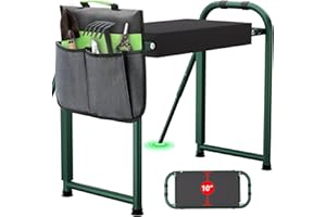 seasky Foldable Garden Kneeler and Seat, Anti-Tipping Gardening Bench Widened Thick Soft Kneeling Pad, Heavy Duty Gardening Stool with Tool Bag,Gardening Gift for Women