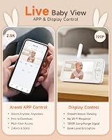 ARENTI 2.5K Smart Wifi Baby Monitor 5" Split Display Pan Tilt Night Vision view 2