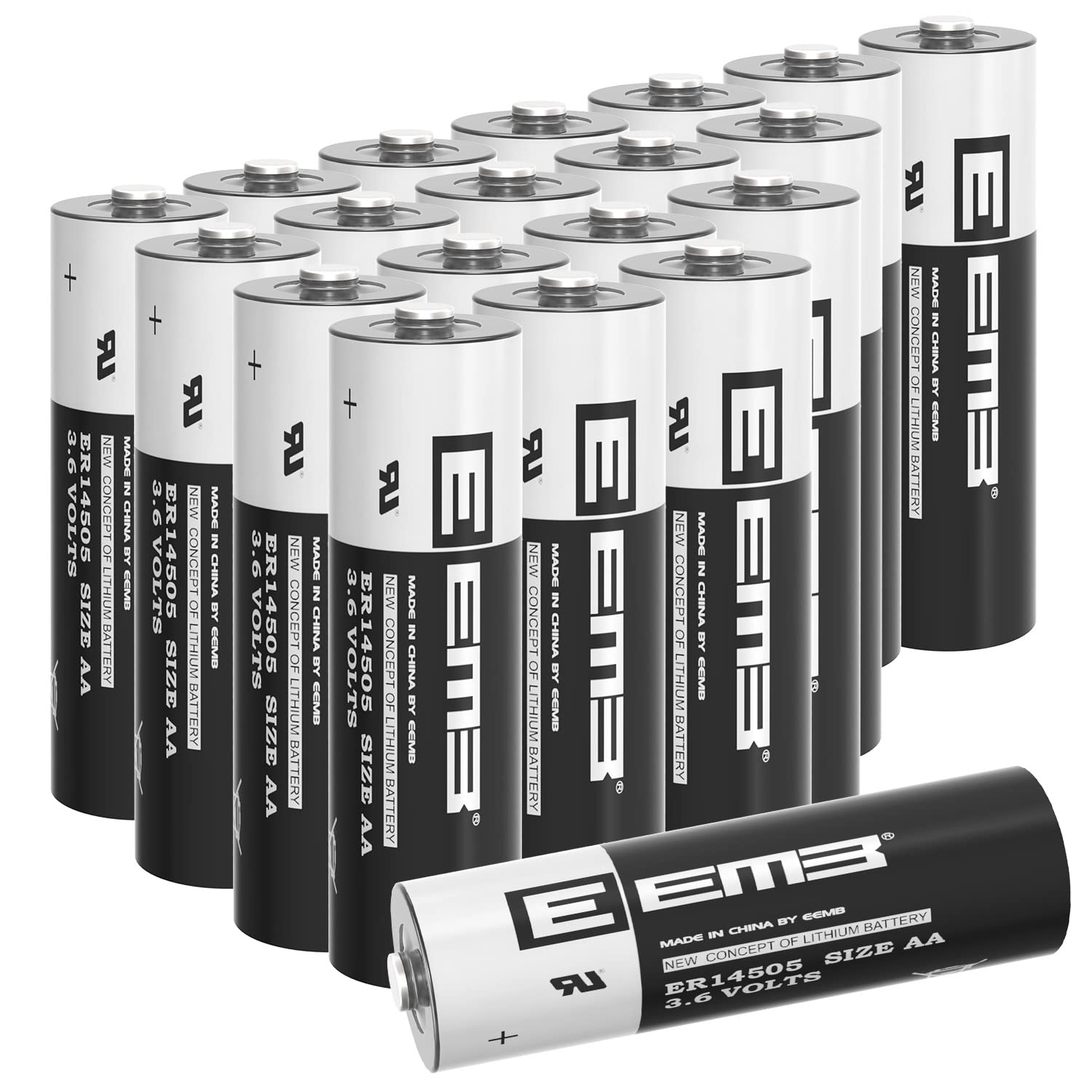 EEMB ER14505 AA 3.6V Lithium Battery Li-SOCL₂ Non-Rechargeable Battery SB-AA11 LS14500 TL-5903 SL-360 S7-400 ER14500 for Water Electricity Meter Gas PLC Facility Equipment Spare Generic Battery (20)