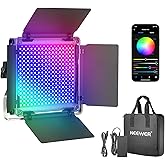 NEEWER 660 PRO RGB Led Video Light with APP Control/Barn Door/U Bracket, 360° Full Color, CRI 97+, 50W Panel Studio Light for Gaming Live Streaming YouTube Webex Recording Filming Photography