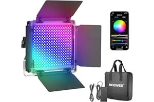 NEEWER 660 PRO RGB Led Video Light with APP Control/Barn Door/U Bracket, 360° Full Color, CRI 97+, 50W Panel Studio Light for