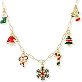 Lydow Charm Necklace for Women, 14K Gold Plated Shell Sun Starfish Summer Beach Necklace 16+3" Paperclip Chain Jewelry Gifts