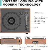Trynnay Vinyl Record Player with 2 Built-in Speakers Bluetooth 3-Speed Tangerine view 2