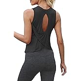 Bestisun Open Back Workout Yoga Tank Tops Split Back Athletic Gym Shirts for Women